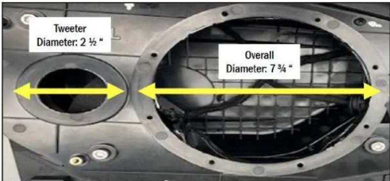 Tweeter Diameter: 2 ½" Overall Diameter: 7 ¾"