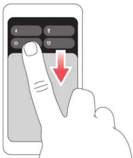 Illustration of a hand pressing down on a smartphone screen with a red downward arrow indicating action or download.