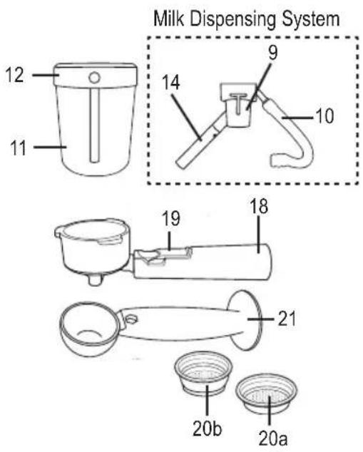 Milk Dispensing System 12 11 14 9 10 18 19 21 20b 20a