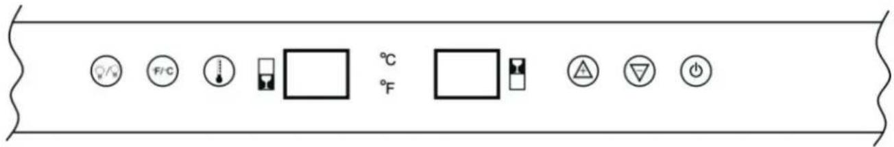 Diagram showing a schematic or schematic with labeled symbols including circular, square, thermometer, and power source.