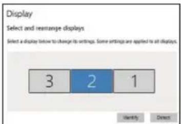 Display Select and rearrange displays Select a display below to change its settings. Some settings are applied to all displays. 3 2 1 Heirly Direct