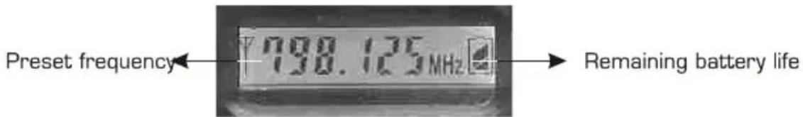 Preset frequency←798.125MHz→Remaining battery life