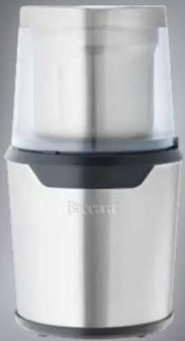 Close-up of a stainless steel blender with clear lid and brand logo (no visible text or symbols on body)