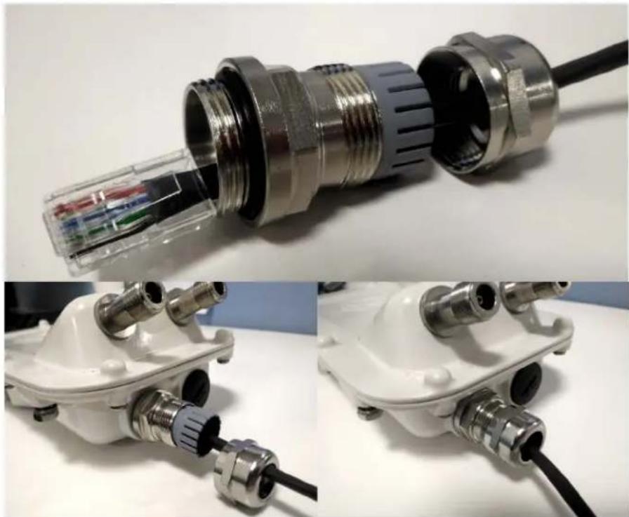 Cambium Networks PMP 450b - Connecting an RJ45 and gland to a unit - 4