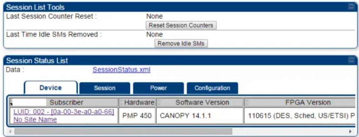 Cambium Networks PMP 450b - Procedure 15 Viewing the AP Session Status page - 3