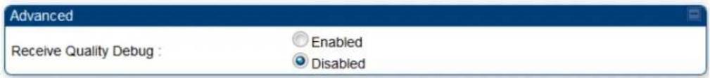 Advanced Receive Quality Debug : Enabled Disabled