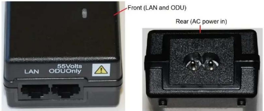Front (LAN and ODU) LAN 55Volts ODUOnly Rear (AC power in)