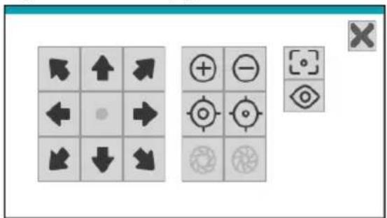 Screenshot of a software toolbar with directional and target icons, including arrows, circles, and camera symbols.