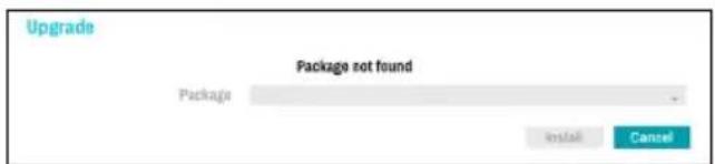 Upgrade Package not found Package Install Cancel