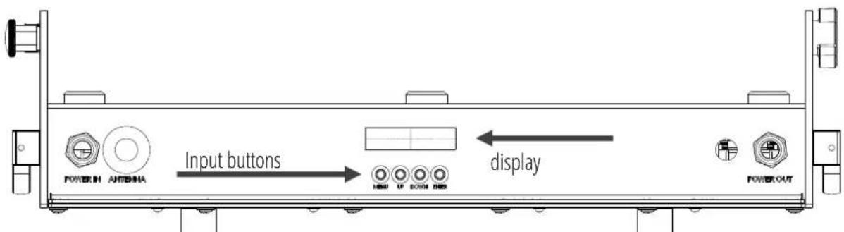POWER IN AUTOMINA Input buttons display HND UP DOWN ONEX POWER OUT