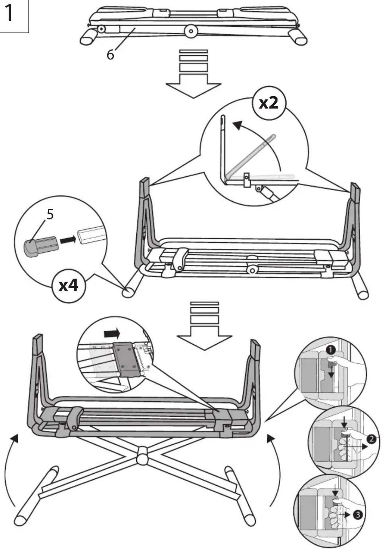 Ingenuity Dream Closer 2-in-1 - Assembling the bassinet • Montaje del moisés • Assemblage berceau • Aufbauanleitung des Stubenwagens • Montaż gondoli • Montaggio della culla - 1