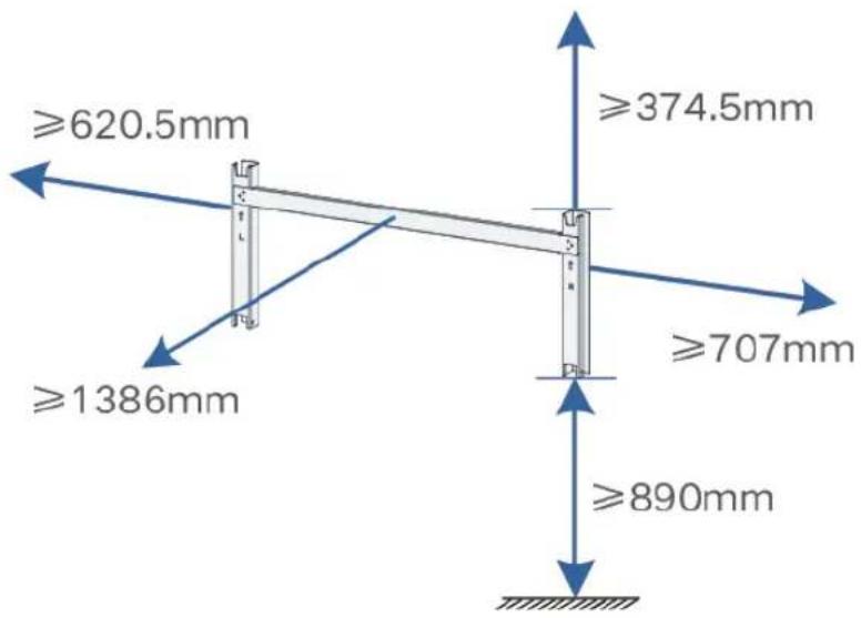 ≥620.5mm ≥1386mm ≥374.5mm ≥707mm ≥890mm