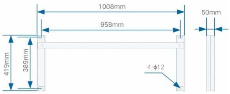1008mm 958mm 419mm 389mm 50mm 4-Φ12