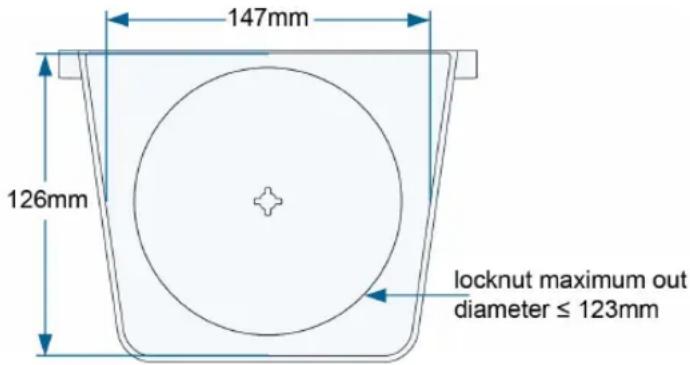 147mm 126mm locknut maximum out diameter ≤ 123mm