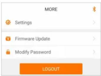MORE Settings > Firmware Update > Modify Password > LOGOUT
