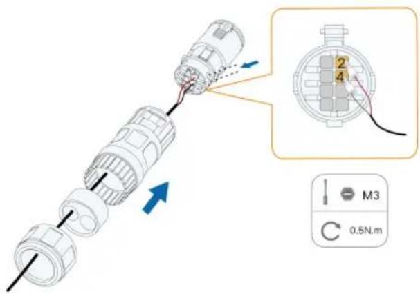 Diagram showing a mechanical assembly with labeled parts and a magnified inset showing internal components with numbered annotations.