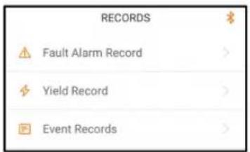 RECORDS Fault Alarm Record Yield Record Event Records