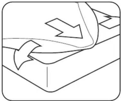 Pure diagram of fluid flow around a rectangular object with directional arrows (no text or symbols)