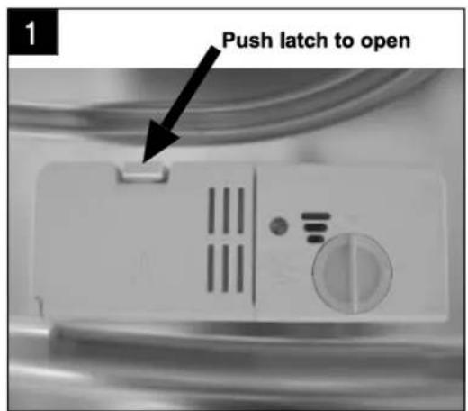 1 Push latch to open