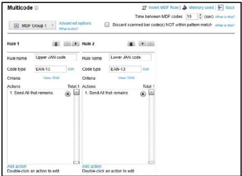 Unitech MS282 - MDF 例 1：書籍用二段 JAN コードを 1 回のスキャンで読み取る - 9