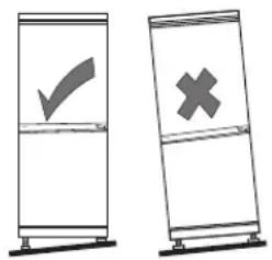 Two identical diagrams showing a checkmark and an 'X' symbol inside vertical bars, likely indicating approval or cancellation.