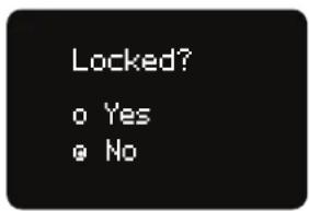 Locked? o Yes e No