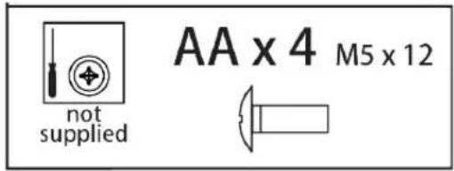 not supplied AA x 4 M5 x 12