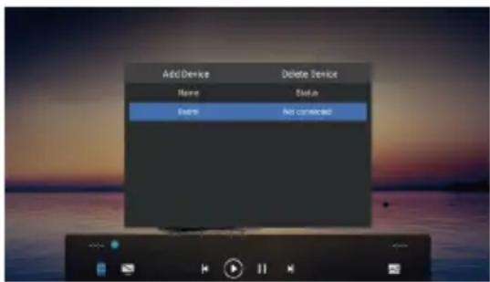 Add Device Delete Device Name Status Events Not connected