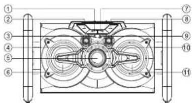 Technical diagram of a mechanical device with numbered components for identification