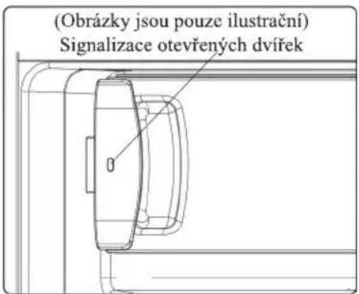 (Obrázky jsou pouze ilustrační) Signalizace otevřených dvířek