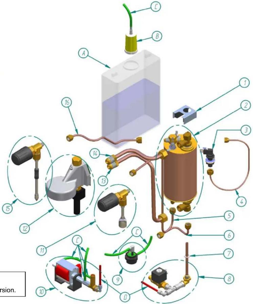 Technical diagram of a mechanical assembly with numbered components and labeled parts, likely for industrial or manufacturing documentation.