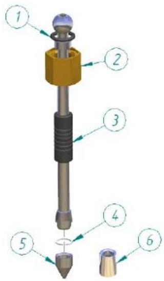 Technical diagram of a mechanical assembly with numbered components for identification