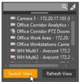 Camera 1 - 172.20.17.103 ( ) Office Corridor Analytics - Office Corridor PTZ Doom Office Work Area - 172.20, Office Workstations Came WH Multi1 - Arecont 172.2 WH Multi2 - Arecont 172.2 Switch View Refresh View
