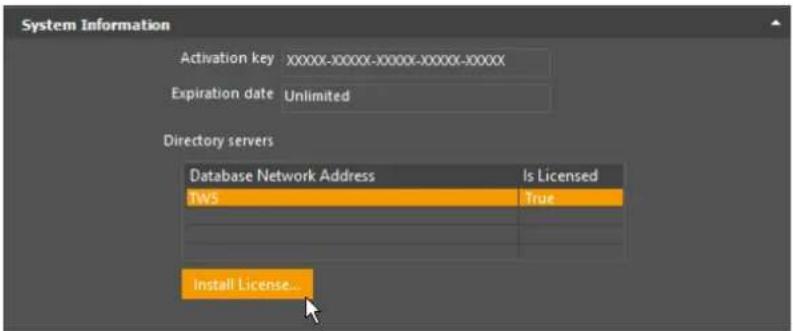 System Information Activation key: XXXXX-XXXXX-XXXXX-XXXXX-XXXXX Expiration date: Unlimited Directory servers Database Network Address Is Licensed TWS True Install License...