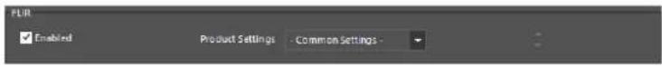 PLIR Enabled Product Settings - Common Settings -