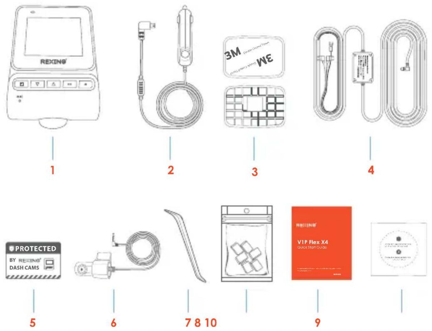 Rexing V1P Flex X4 - What's in the Box - 1