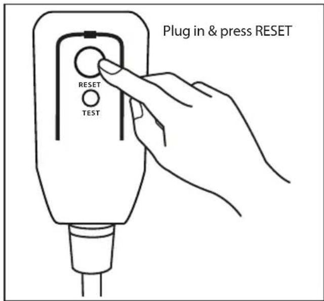 Plug in & press RESET RESET TEST