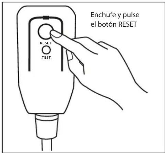 Enchufe y pulse el botón RESET RESET TEST