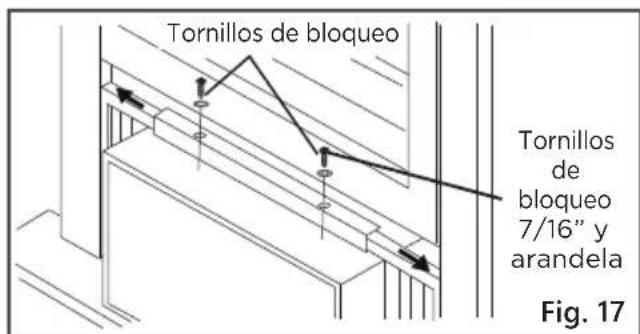 Tornillos de bloqueo Tornillos de bloqueo 7/16" y arandela Fig. 17