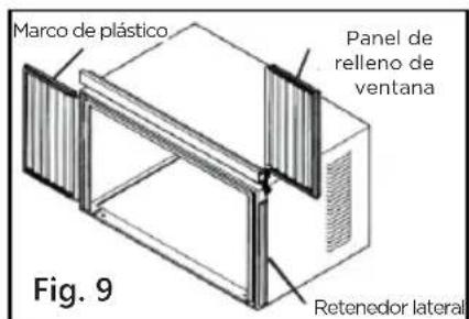 Marco de plástico Panel de relleno de ventana Retenedor lateral Fig. 9