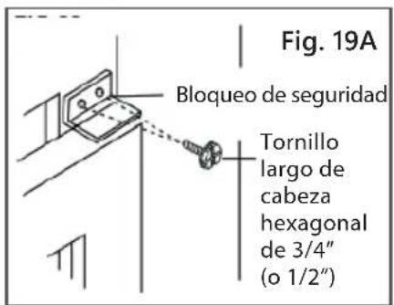 Fig. 19A Bloqueo de seguridad Tornillo largo de cabeza hexagonal de 3/4" (o 1/2")