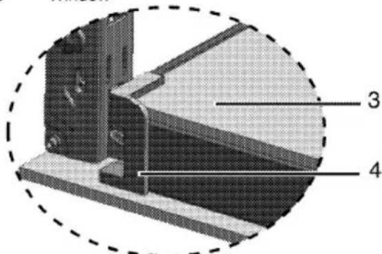 Technical diagram of a mechanical assembly with numbered parts labeled 3 and 4