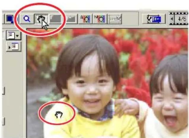Screenshot of photo editing software interface showing tool icons and two smiling children