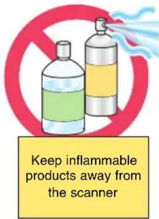 Keep inflammable products away from the scanner