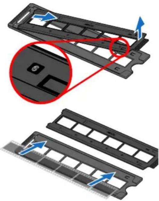 MINOLTA DiMAGE Scan Elite II - LOADING THE 35MM FILM HOLDER - FH-U1 - 1