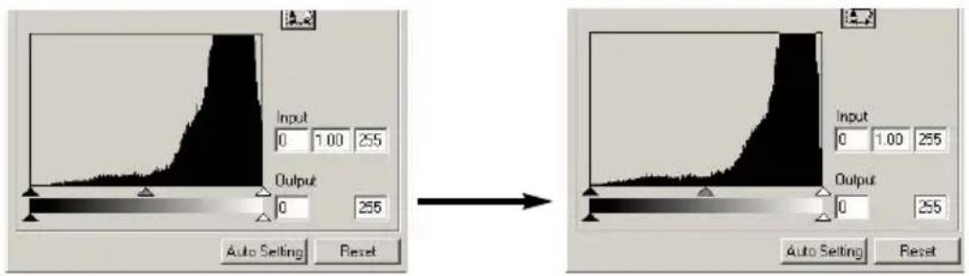 Input 0 1.00 255 Output 0 255 Auto Setting Reset → Input 0 1.00 255 Output 0 255 Auto Setting Reset