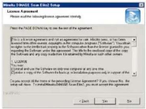 WinNetu IMAGE Scan Eiko2 Setup License Agreement Please read the following license agreement regularly. Press the PAGE DOWN key to see the next of the agreement. This is a license agreement and not an agreement for use. Weights own, or has been licensed from other owners, copyrights in the computer progress ("Eiko2"). You obtain right to the intellectual property in the Software other than the license written in you imposing the Software under this agreement. The file to the enclosed copy of the core the Software and any copy made from it is returned by Meita or such other owners. 1. LICENSE You know: (1) install and use the Software on only one computer at any one time. (2) install a copy of the Software for backup, or installation purposes only in support of the Do you accept all the terms of the preceding License Agreement? If you choose No. the setup will close. To install Meita Database Scan Eiko2, you must accept this agreement. < Back Yes No