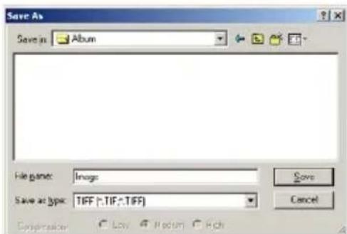 Save As Save in: Album File type: Image Save at type: TIFF (*.TIF;*.TIFF) Cancel Copy Layer Medium High