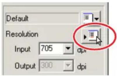 Default Resolution Input 705 dpi Output 300 dpi