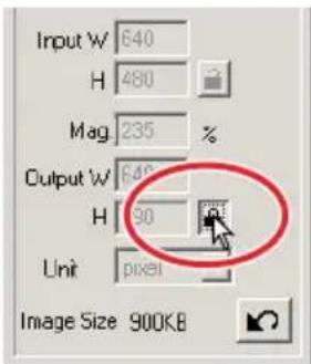 Input W 640 H 480 Mag 235 % Output W 640 H 90 Unit pixel Image Size 900KB
